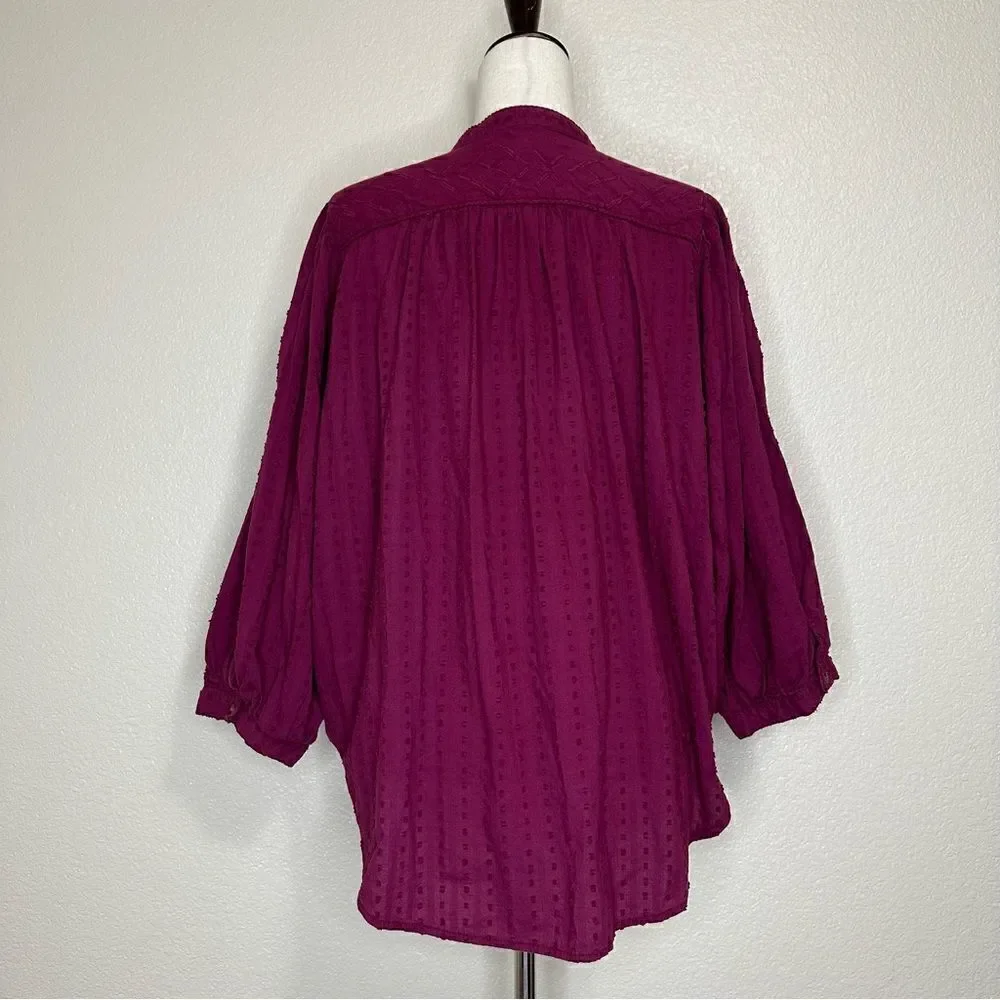 Anthropologie Pilcro Tavi Boho Embroidered Button Down Top